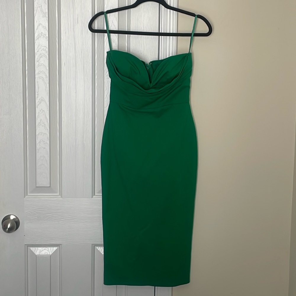 REVOLVE- More to Come - Sophia Strapless Midi Dress - Kelly Green - Small